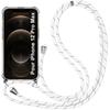 Case For iPhone 12 Pro Max (6.7 ") Anti-Shock Reinforced Protection Soft TPU Corners Transparent Included White Lanyard