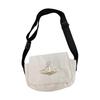 Damen Canvas Tasche Stilvoller Verstellbarer Schultergurt Einkaufstasche für Reisen Weiß