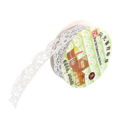 1 pz Siliver Pizzo Cavo Carta Adesiva Nastro Adesivo Sticker Rifinitura Decorativa Involucro