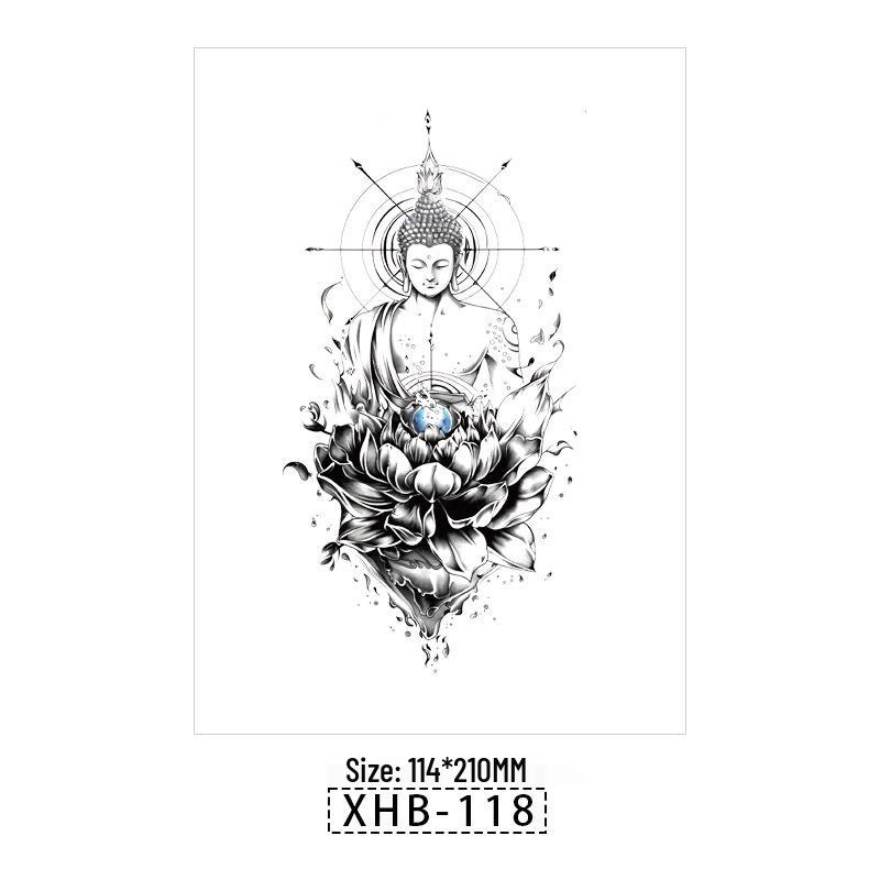 Skull Geisha Sweatproof Tattoo Sticker - Women's Small Full Arm Design