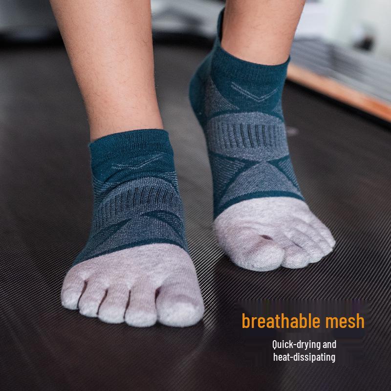 Chaussettes d'été de sport à cinq doigts en coton pour hommes et femmes - Courtes, fines, parfaites pour la course à pied, le fitness, le football et le basketball.