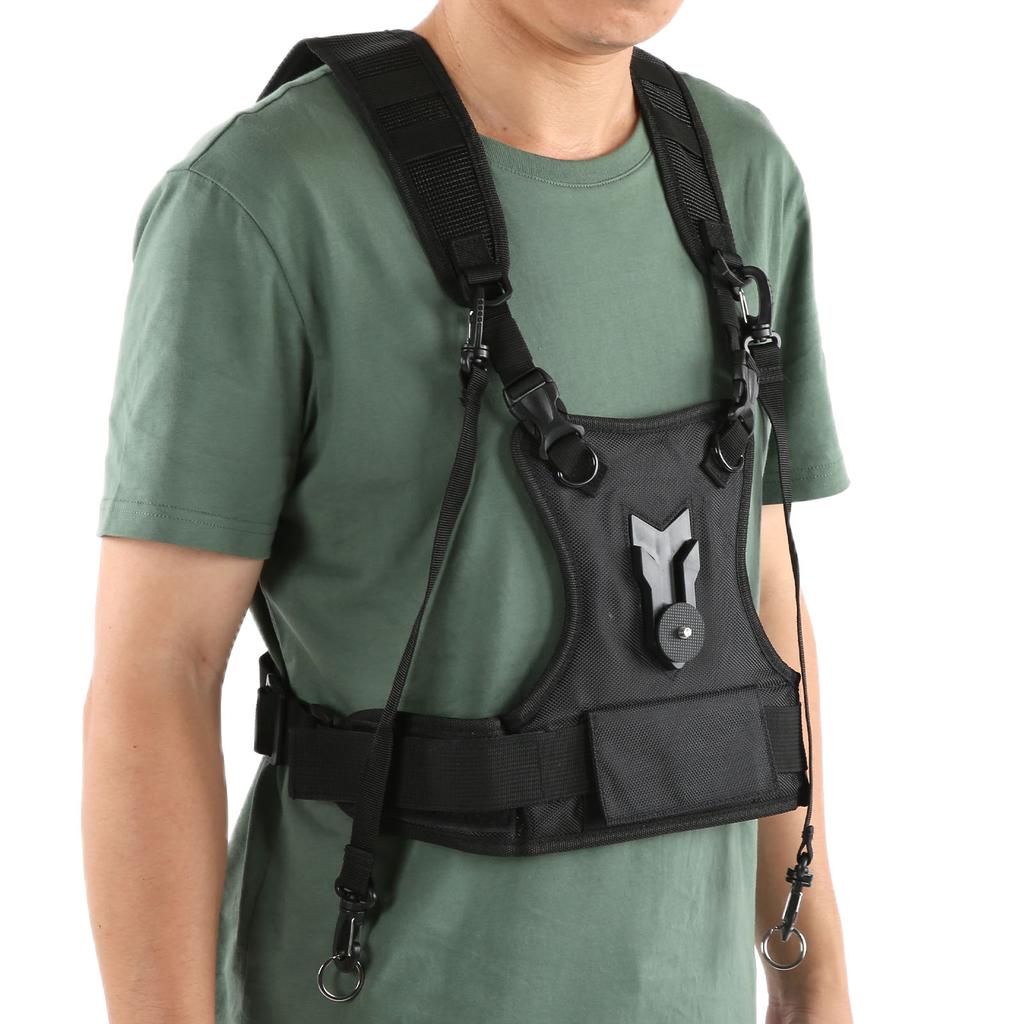 Dual Camera Strap Nylon Durable Comfortable Breathable Adjustable Multi Carrier Chest Harness