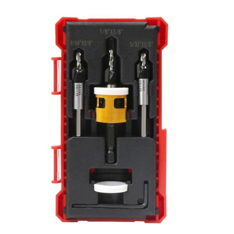 1/4Inch Shank Drill Bit Set with Depth Stop for Accurate Woodworking Tasks