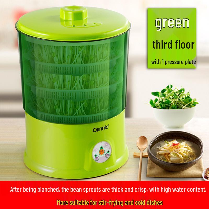 Smart Household Bean Sprout Machine: Large Capacity Self-Growing Bucket for Mung and Vegetable Sprouts