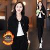 Maillard Women's Retro Corduroy Velvet Suit: Long-Sleeve Jacket with Two-Piece Set for Autumn/Winter 2023