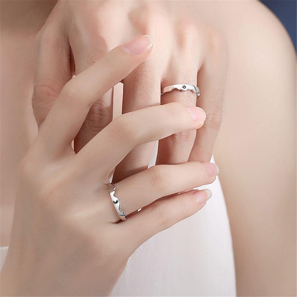 

New Jewelry Ring Friends Gift Sun Moon Open Adjustable Couple Rings Lover Rings