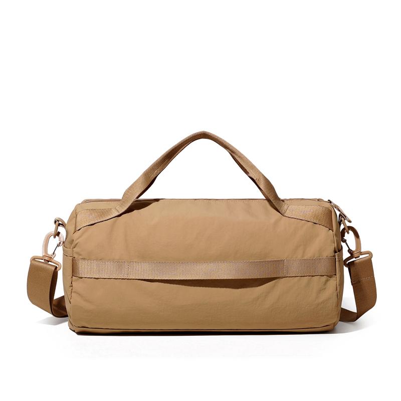 Solid Color Cylinder Travel Bag Portable Sports Fitness Bag Crossbody Bag