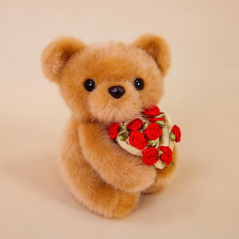 Snot Bear Rose Bouquet Bear Table with Doll Rose Rabbit Doll Bear Plush Toy Valentine's Day Gift