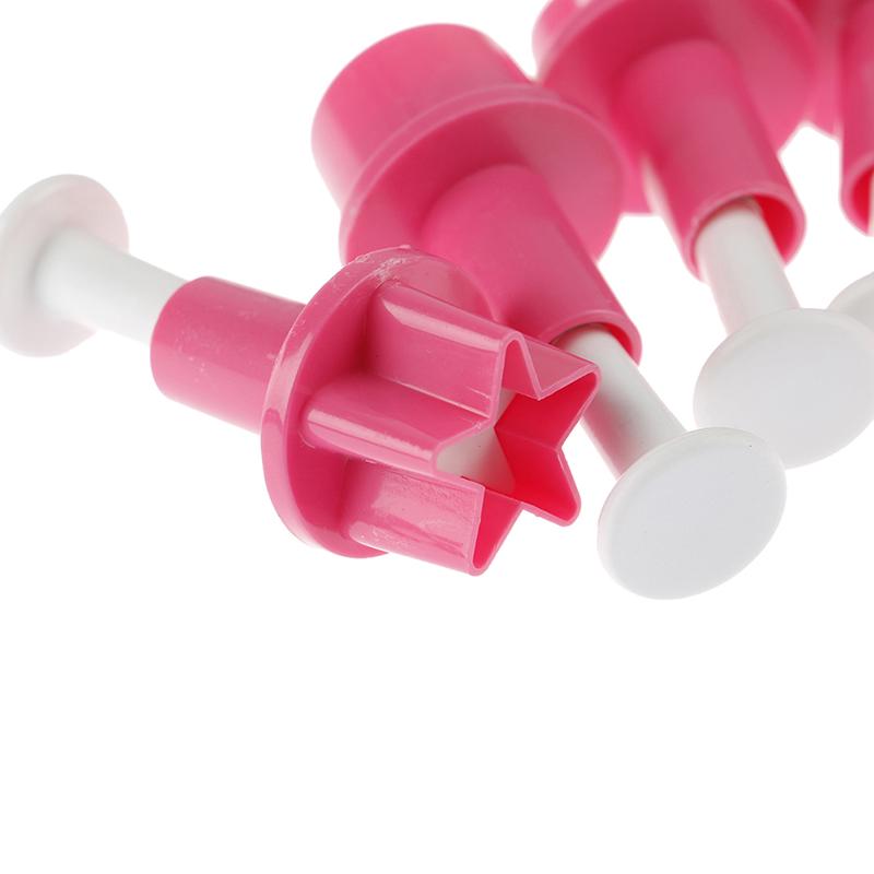 5Pcs Plastic Cookie Cutter Cake Mold Star Button Plum Heart Biscuit Sugarcraft