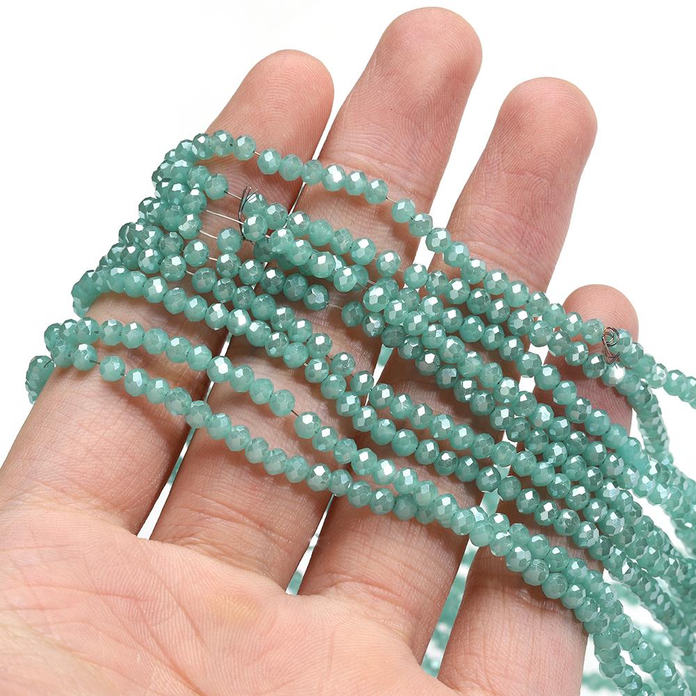 120pcs Crystal Glass Beads Rondelle Austria Faceted Loose Spacer Round Beads for Jewelry Making DIY Necklace Bracelet