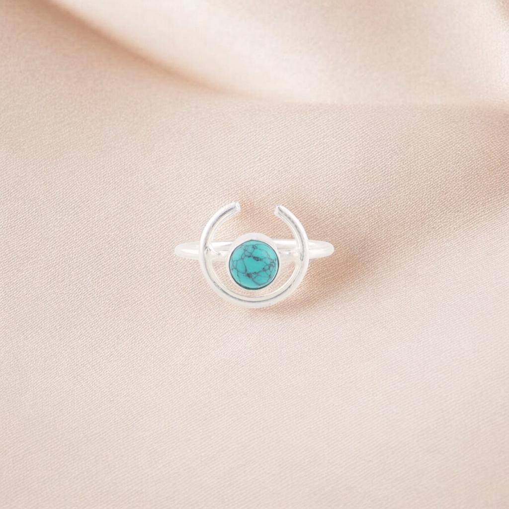 Blue Turquoise Gemstone Ring 925 Solid Silver Handmade Jewelry Fashionable Ring RR-54-25