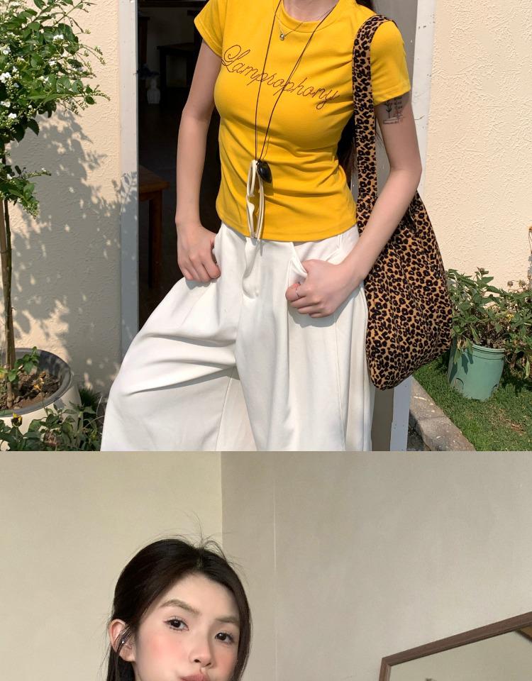 Women's Slim Fit Yellow Off-Shoulder Short Sleeve Tee - Trendy Summer Style