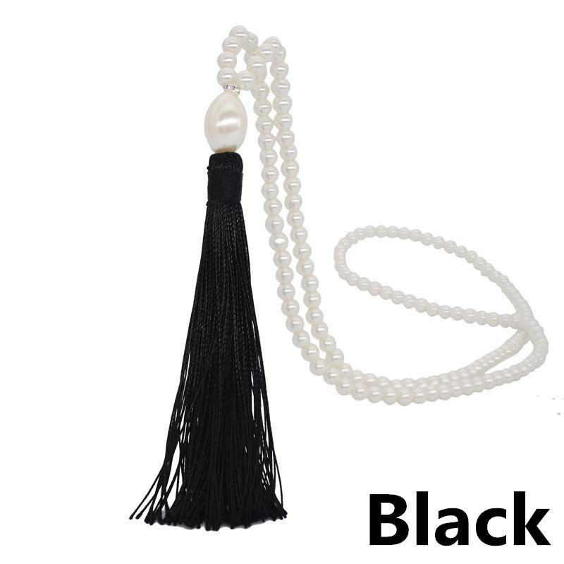 Estilo étnico bohemio Hilo de seda Collar de borlas Damas Perla silvestre  Suéter largo Cadena Colgante de ropa comprar a buen precio — entrega  gratuita, reseñas reales con fotos — Joom