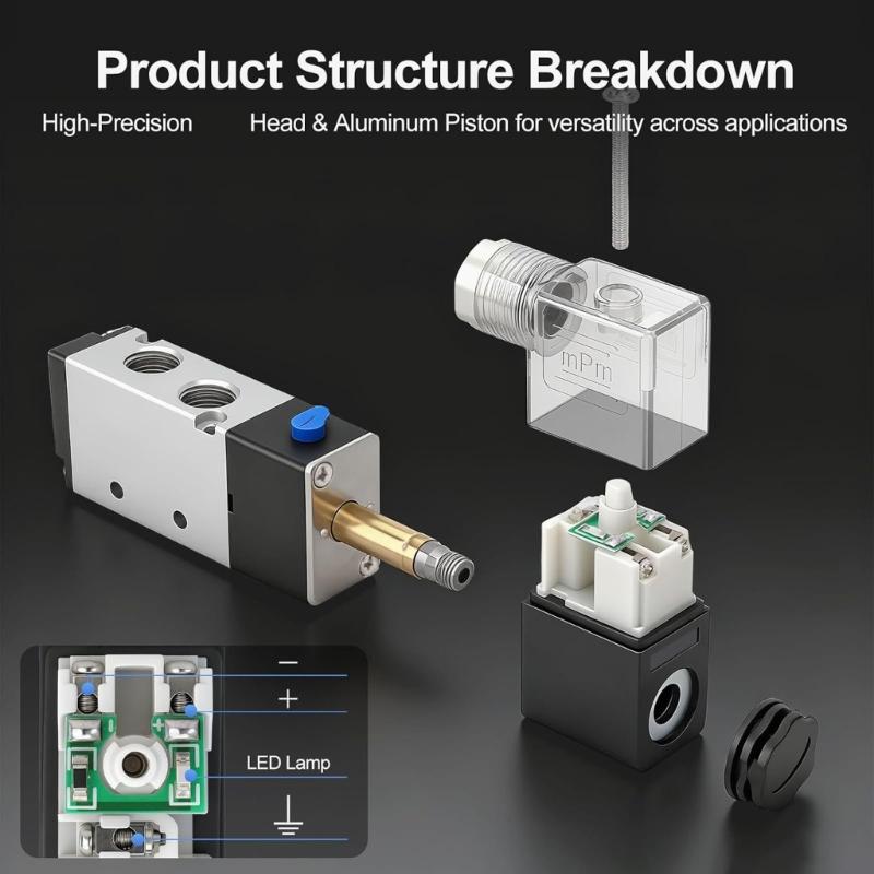 5 Way 2 Position Pneumatic Air Control Solenoid Valves Block Replacement 4 Station Solenoid Valves Manifold Enduring