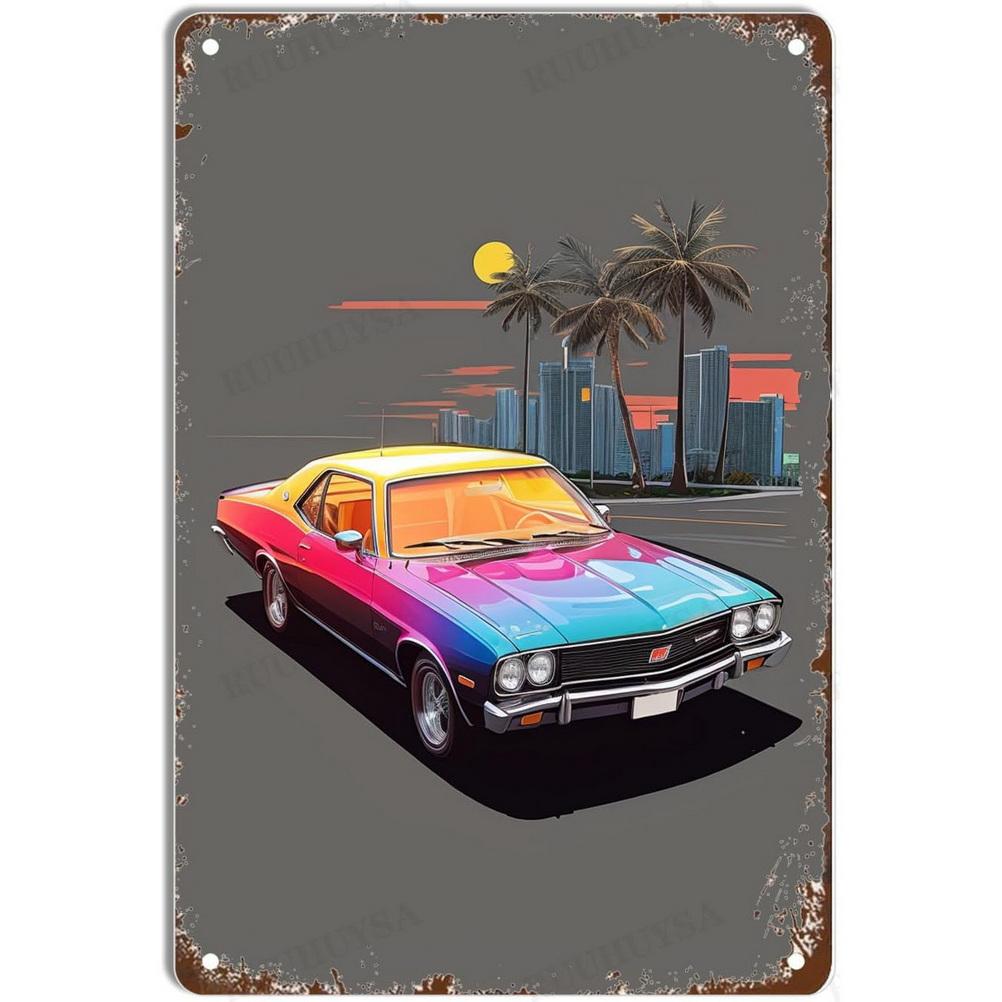 Metal Tin Signs Plaque Old Classic Cars Wall Decoration Vintage Art Posters Iron Painting for Man Cave Home Cafe Garage Club Bar