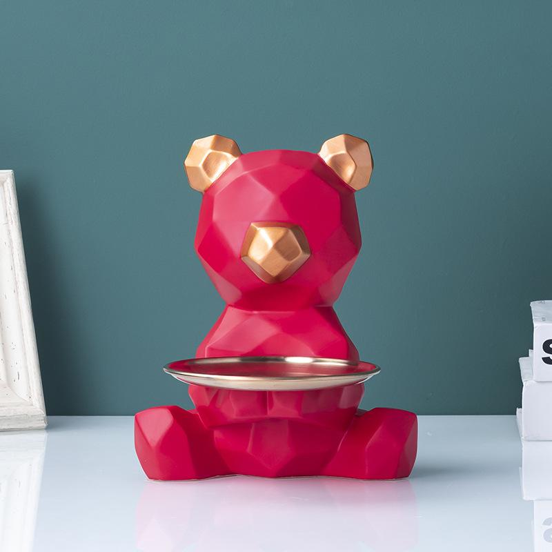 Nordic Light Luxury Style Geometric Cat Entrance Key Storage Ornament Home Living Room Coffee Table Decoration Housewarming Gift