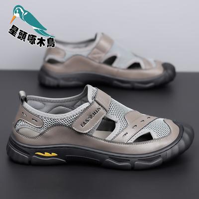 2025 Summer Outer Wear Breathable Mesh Sandals Low-top Hollow Casual Hole Shoes Seaside Travel Sandals
