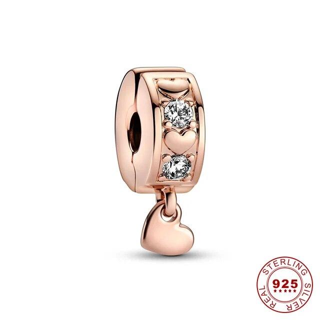 

Серебро 925 пробы с зажимом-зажимом для новых цветных браслетов с покрытием из розового золота, ювелирных украшений