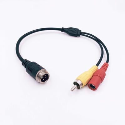 [M124pin Male To RCA X 1, DC X 1] M12 4-pin Male Aviation Connector