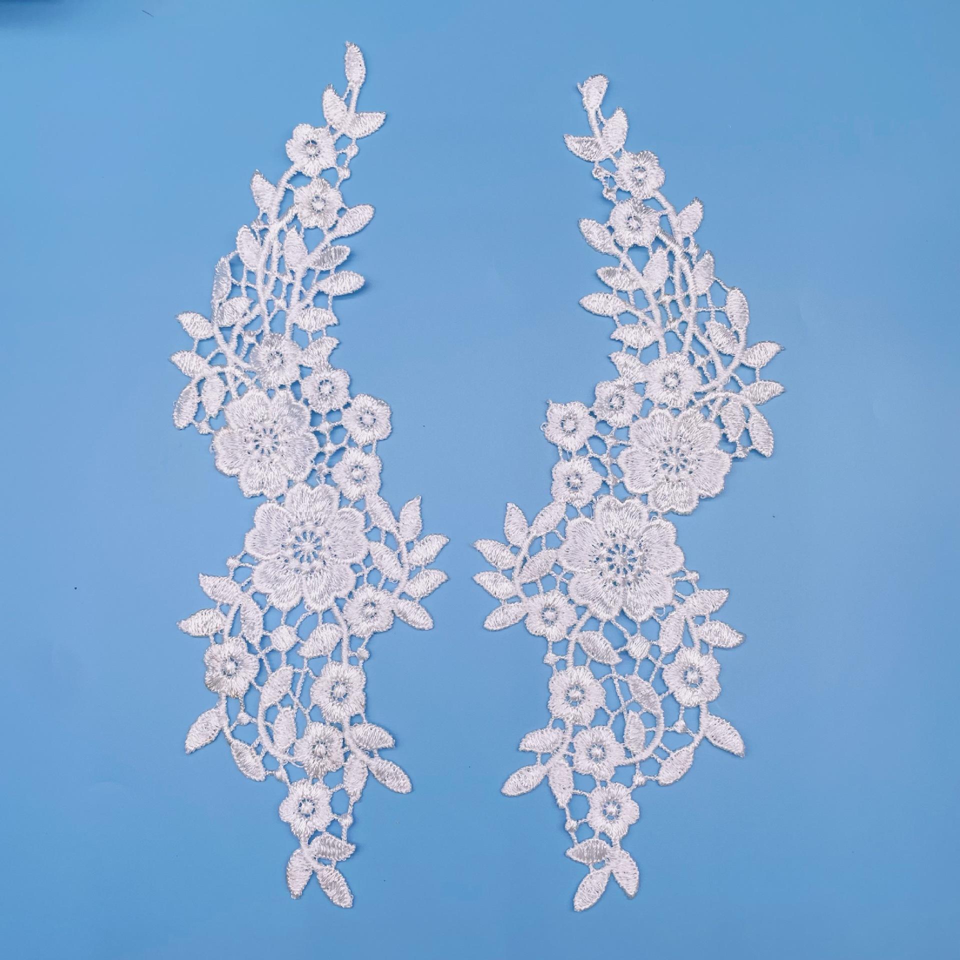 

Water Soluble Embroidery Lace Flower To Flower Accessories Collar Flower Wedding Dress Decoration Bridal Headgear Diy Lace Accessories 28*9CM