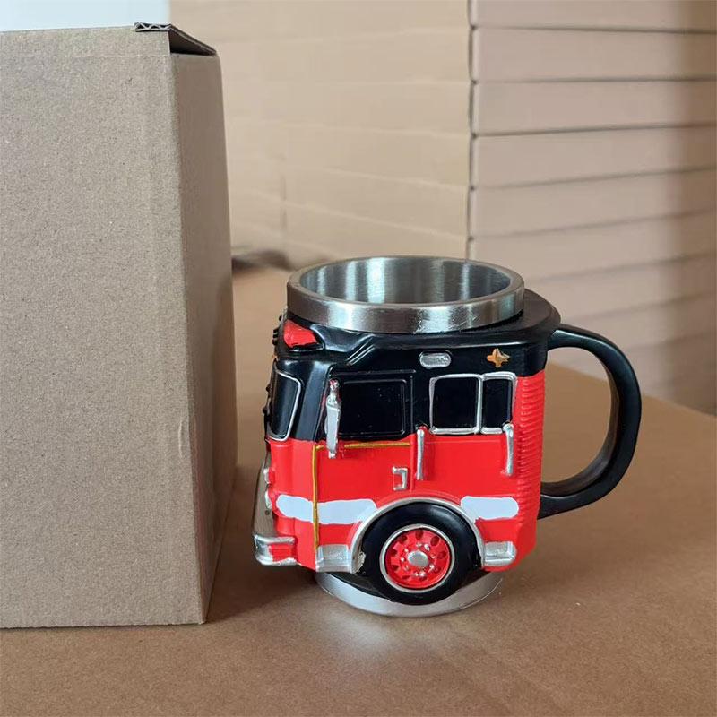 Funny Mugs Firefighting Coffee Mugs Creative Design Truck Coffee Mug Firefighting Coffee Mugs Tea Cup For Hot Cold Water Juice