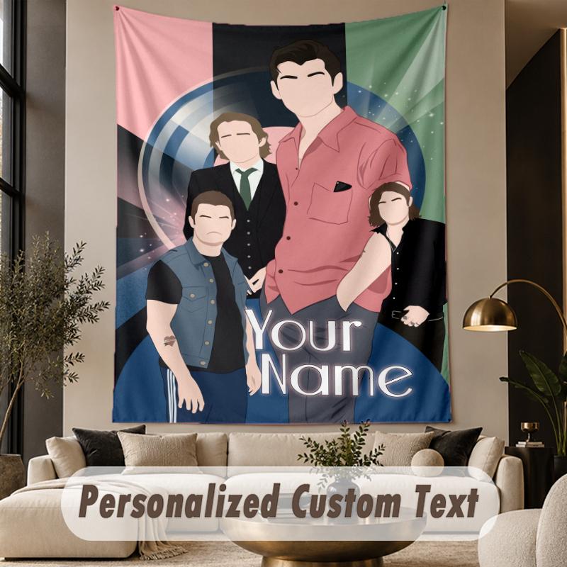 Custom Text Printed Tapestry Arctic Monkeys Pattern Large Wall Hanging Indoor Room Decor