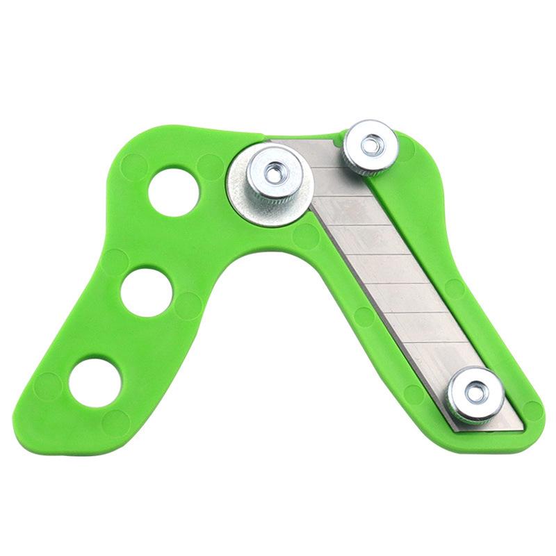 Right-Angle Woodworking Edge Trimming Knife with Curved Blade for Flush and Chamfer Edge Banding