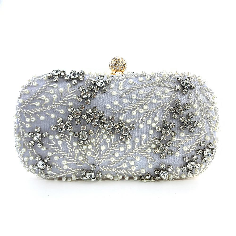 Pearl Diamond Women Evening Bag Designer Crystal Wedding Bridal Clutches Designer Female Shoulder Purses Handbags Dinner Bags