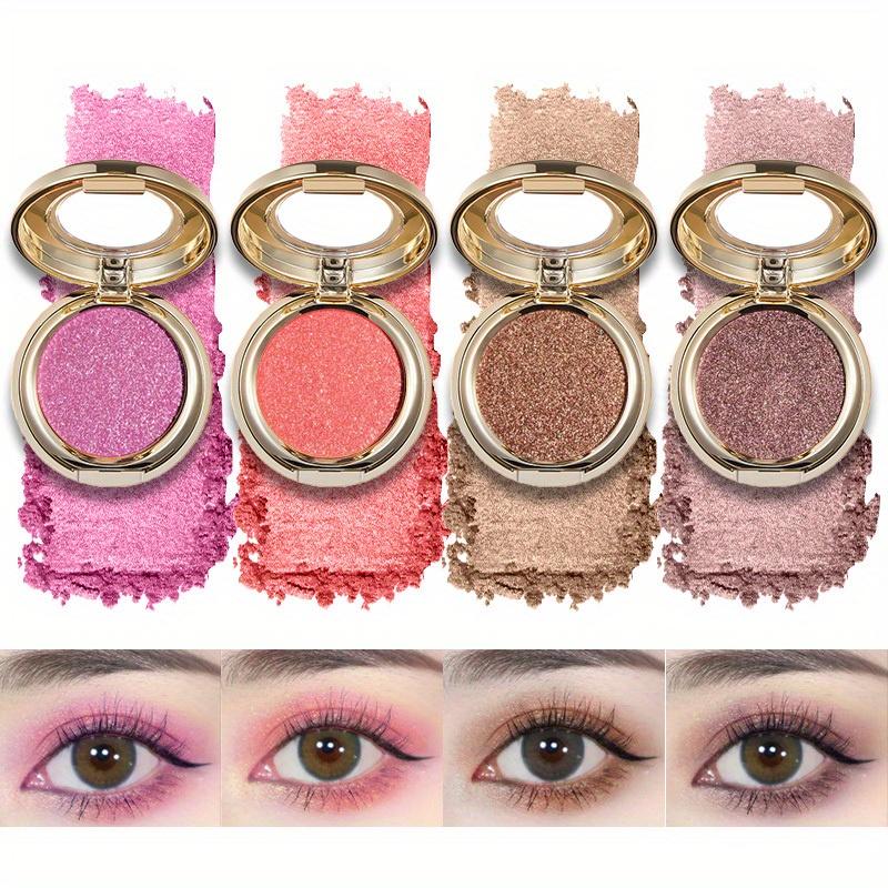 Single Color Flowing Golden Three Dimensional Pearlescent Eyeshadow Fine Sparkling Pumpkin Color, Matte Sparkling Powder, Earth Tone Eyeshadow Palette