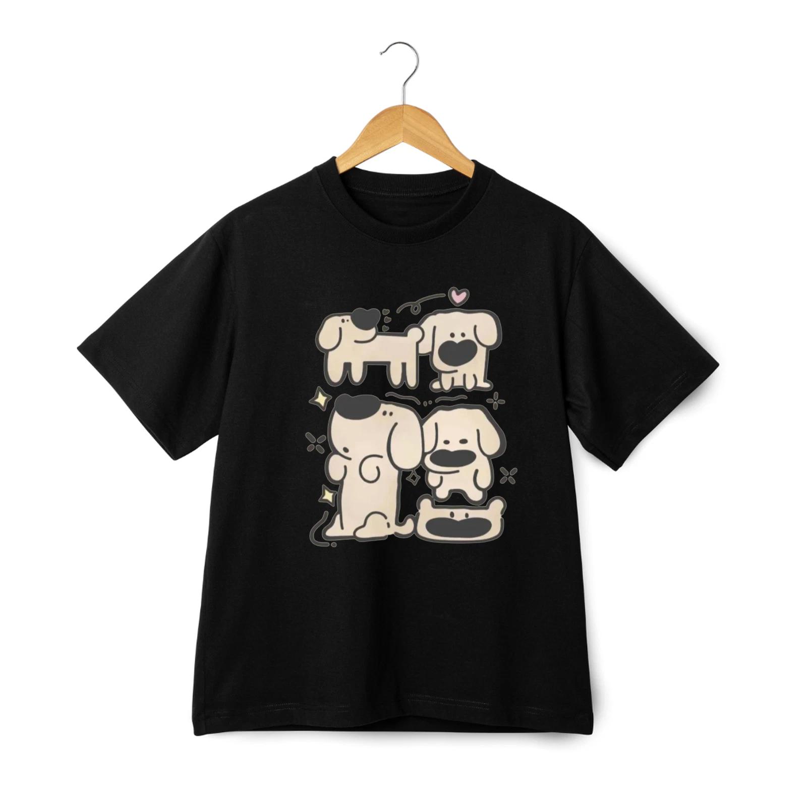 Cute Dogs Playing Graphic Unisex Tee S