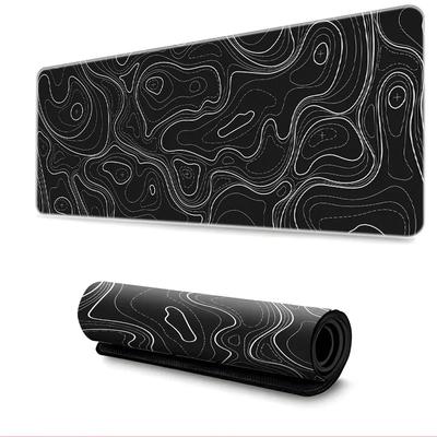 Black and White Gaming Mouse Pad Computer Laptop Keyboard Big Desk Mats Anti-slip Locking Edge Carpet 90x40cm Gaming Accessories