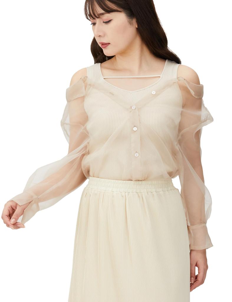 [JILL von JILL STUART] [Vorbestellung]: [Ankunft Ende März - Anfang April] Transparentes Hemd-Lagen-Set