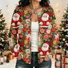 Women's Fashion Long Sleeve Christmas Print Cardigan for Casual Holiday Wear