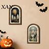 Farmhouse Ghost Decor Halloween Wall Decor, Cute Table Sign, Vintage Arch Framed Autumn Fireplace Accent Picture, Decorative Art for Mantel
