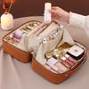 Large Capacity Waterproof PU Leather Makeup Bag Women's Portable Travel Cosmetic Storage Bag Skin Care Wash Bag