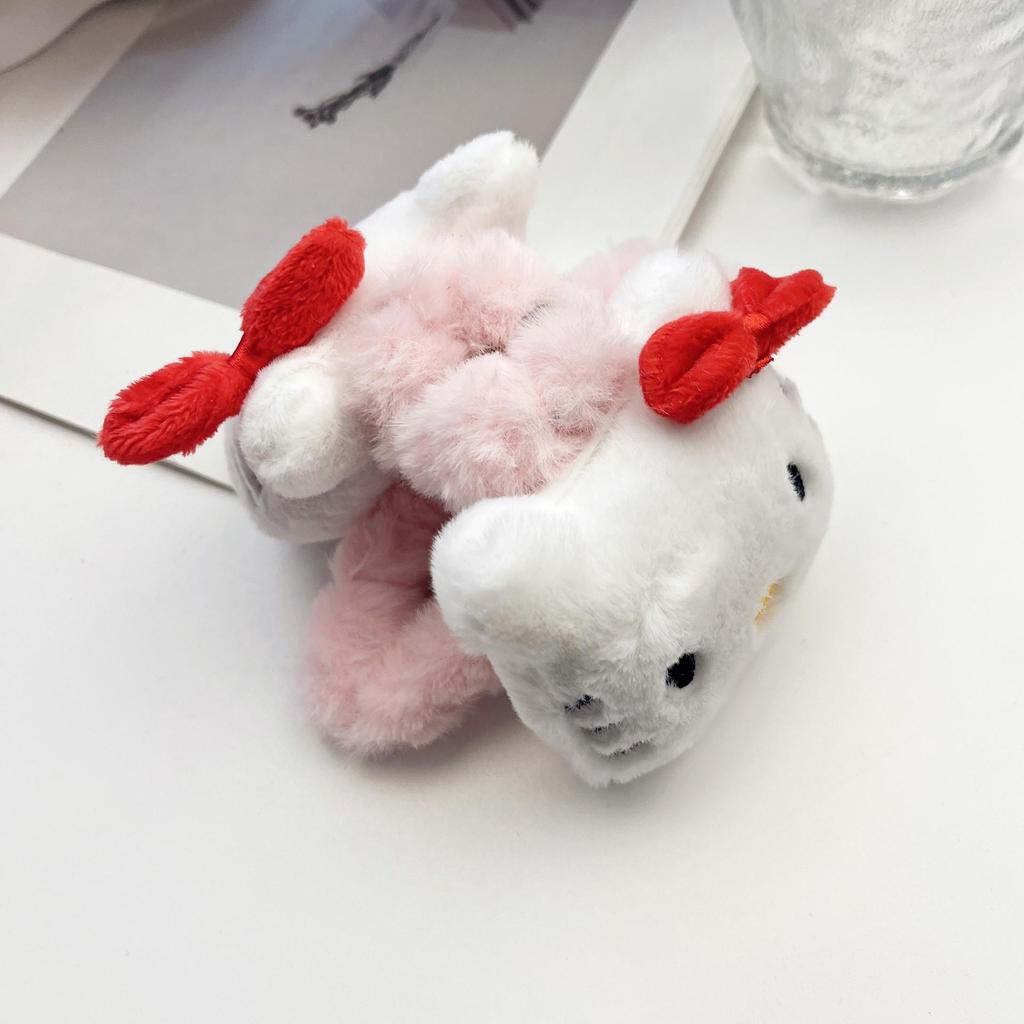 Cute Hello Kitty Cat Plush Double-Sided Shark Claw Hair Clip