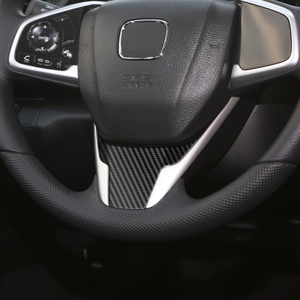 For Honda Civic X 10th GEN 2016 2017 2018 2019 2020 2025 Steering Wheel Panel Sticker Cover Trim Car Interior Accessories
