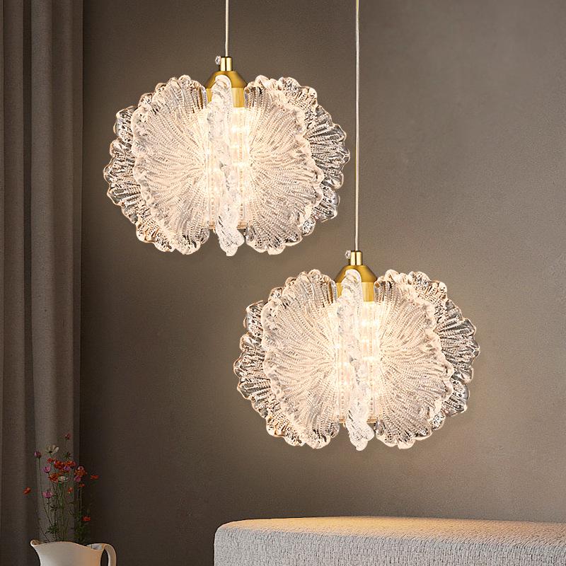 Modern French Cream Pendant Lights: Minimalist Bedside and Hallway Fixtures