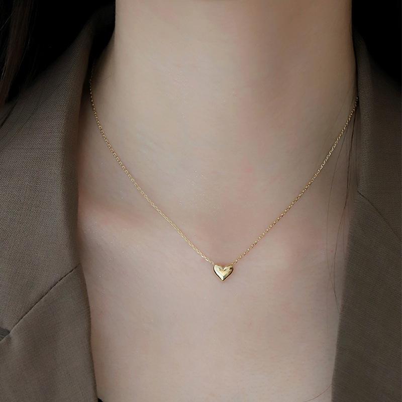 Elegant 18K Gold-Plated Heart Pendant Necklace in 925 Sterling Silver 925 Silver