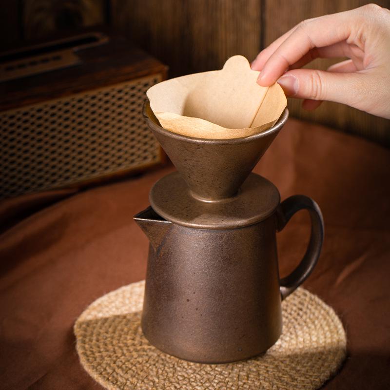 Ceramic Pour-over Coffee Filter Holder Set - American Style Drip Coffee Maker Funnel Tools