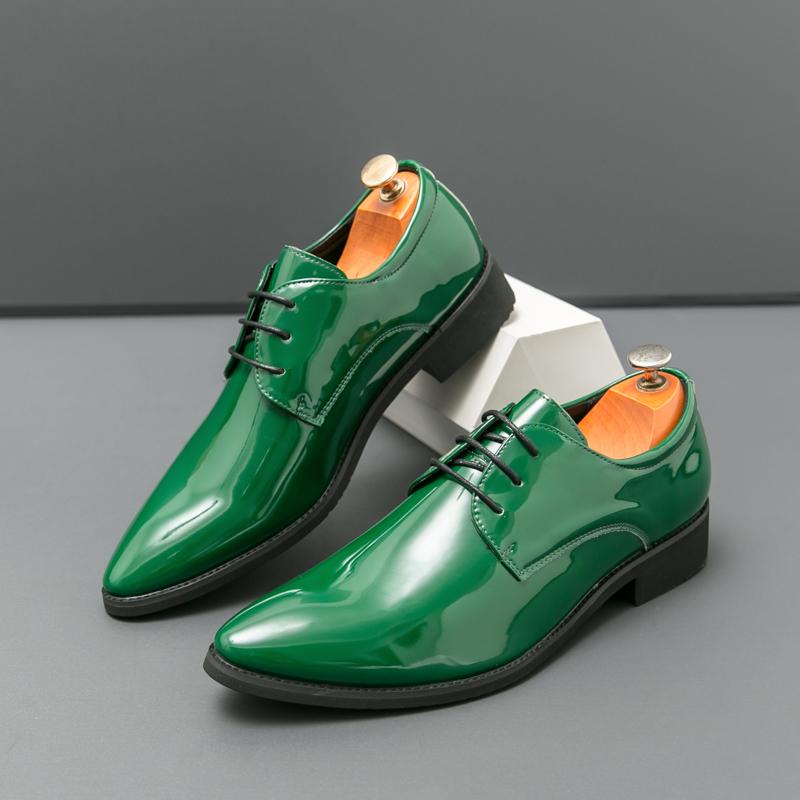 

Fashion Men Shoes Business and Fashionable Formal Shoes Men Comfortable and Breathable Business Stylist Leather Shoes Sizes 38-46 46 зелёный