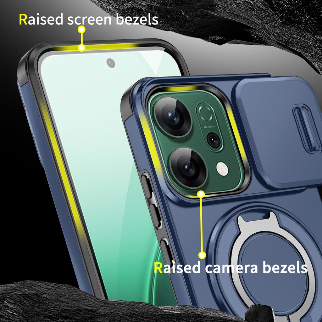 Anti-fall Armor Magnetic Bracket Case for OPPO Reno 14 Pro 5G Reno 14 F Slide Camera Protection Shockproof Cover