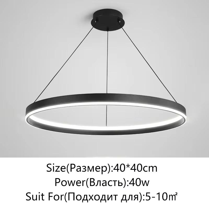Minimalist White LED Chandelier for Living Room Bedroom Dining Room Kitchen Ring Ceiling Chandelier Lighting Home Decor Light