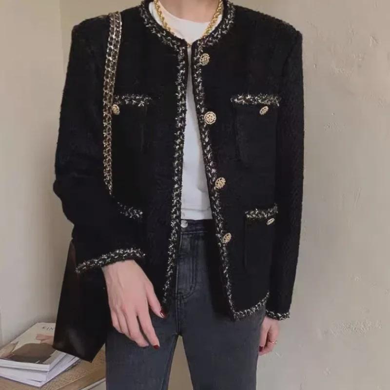 Elegantní tvídové sako ve francouzském stylu pro ženy: Štíhlý, Elegantní, Pro celoroční nošení