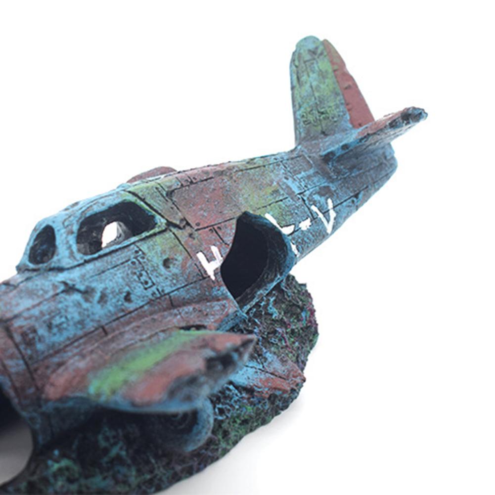 Fighter Fish Tank Decoration Resin Crafts Wreckage Hide Cave For Fish Shrimp Aquarium Landscaping Ornaments