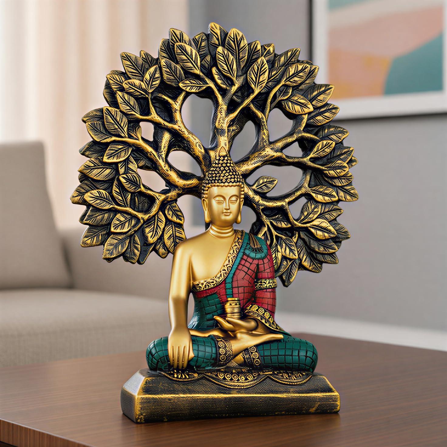 

Buddha Statue Showpiece Idol Home Decor Items for Living Room and Gifts Onesize