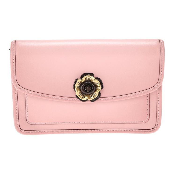 Coach Parker 19 Camellia Glossy Leather Crossbody Bag Women Bags Pink 89287-V5PTP