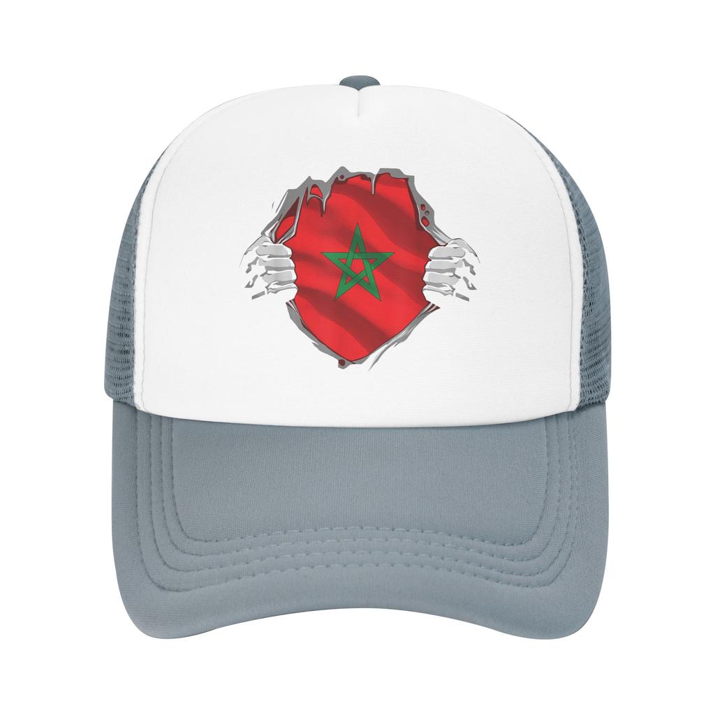 Morocco Flag Moroccan Mesh Baseball Cap Unisex Women Casual Sun Hats Hat Breathable Summer Trucker Hat