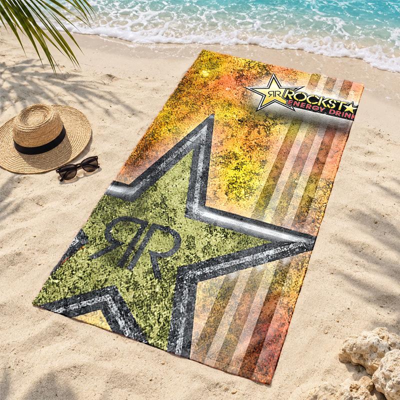 Rockstar Energy Beach Towel Quick Dry Sand Free Lightweight Beach Towels for Travel Swimming Camping