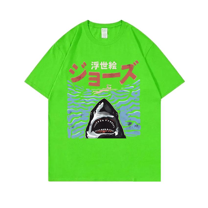 

Japanese Vintage Shark Week Funny Meme Tshirt Men Women Fashion Casual Oversized T Shirts Men s Pure Cotton Short Sleeve T-shirt 4XL